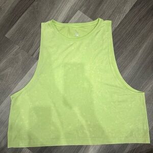 Offline by Aerie seamless tank top lime green acid wash spots xl workout muscle